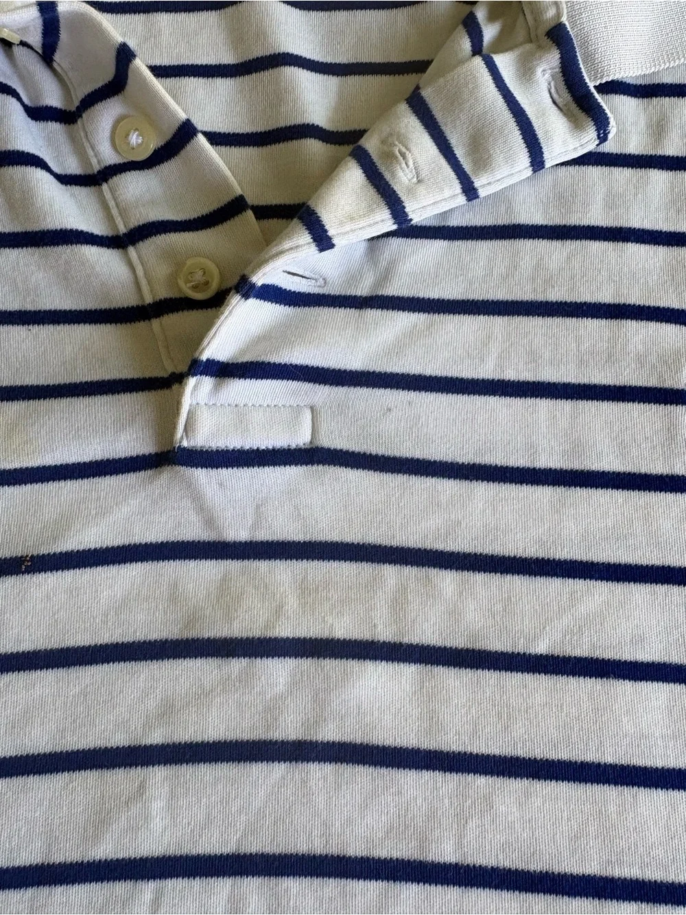 Polo by Ralph Lauren White Polo with Navy Stripes